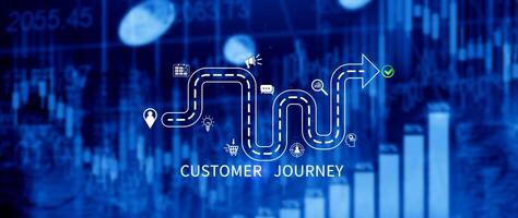 Customer journey concept, marketing and customer behavior analysis, Understanding customer journey to improve their overall customer experience and increase loyalty, Marketing strategic planning. photo