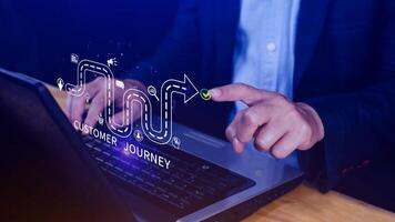 Customer journey concept, marketing and customer behavior analysis, Understanding customer journey to improve their overall customer experience and increase loyalty, Marketing strategic planning. photo