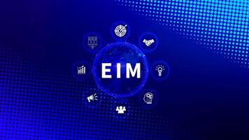 EIM Enterprise information management system, EIM Global Network with Analyzing Technological Data, Efficient Information Management, Network Connection. photo