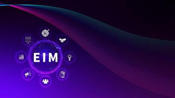 EIM Enterprise information management system, EIM Global Network with Analyzing Technological Data, Efficient Information Management, Network Connection. photo