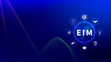 EIM Enterprise information management system, EIM Global Network with Analyzing Technological Data, Efficient Information Management, Network Connection. photo