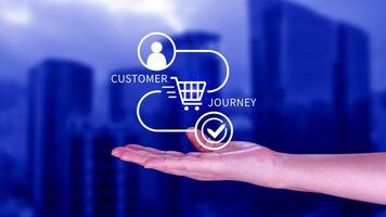 Customer journey concept, marketing and customer behavior analysis, Understanding customer journey to improve their overall customer experience and increase loyalty, Marketing strategic planning. photo