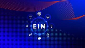 EIM Enterprise information management system, EIM Global Network with Analyzing Technological Data, Efficient Information Management, Network Connection. photo