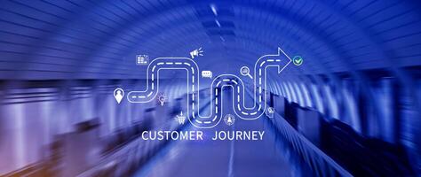 Customer journey concept, marketing and customer behavior analysis, Understanding customer journey to improve their overall customer experience and increase loyalty, Marketing strategic planning. photo