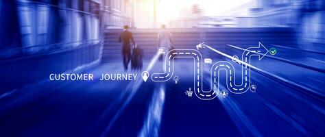 Customer journey concept, marketing and customer behavior analysis, Understanding customer journey to improve their overall customer experience and increase loyalty, Marketing strategic planning. photo