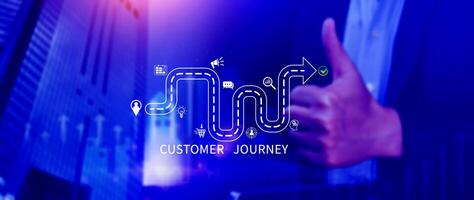 Customer journey concept, marketing and customer behavior analysis, Understanding customer journey to improve their overall customer experience and increase loyalty, Marketing strategic planning. photo