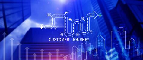 Customer journey concept, marketing and customer behavior analysis, Understanding customer journey to improve their overall customer experience and increase loyalty, Marketing strategic planning. photo