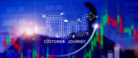Customer journey concept, marketing and customer behavior analysis, Understanding customer journey to improve their overall customer experience and increase loyalty, Marketing strategic planning. photo