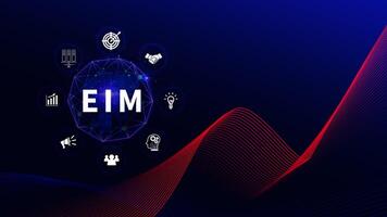 EIM Enterprise information management system, EIM Global Network with Analyzing Technological Data, Efficient Information Management, Network Connection. photo