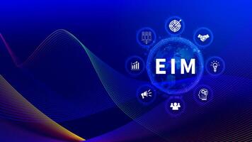 EIM Enterprise information management system, EIM Global Network with Analyzing Technological Data, Efficient Information Management, Network Connection. photo