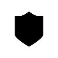 A black and white icon of a shield vector