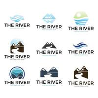 The river logo design set vector