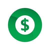 A green dollar sign in a circle on a white background vector