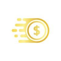 A dollar sign icon with a gold background vector