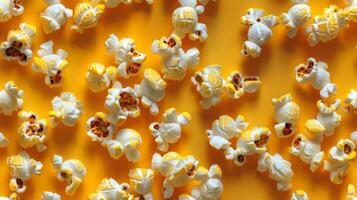A close up of popcorn with yellow and white kernels photo