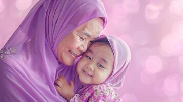 A woman and a child are hugging each other photo