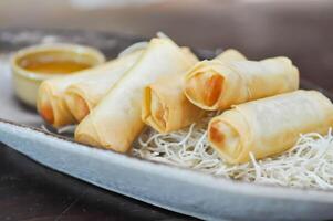 spring rolls, deep fried rolls or vermicelli rolls or deep fried Spring rolls or fried Spring rolls photo