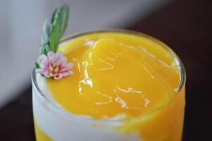 mango smoothie or mango yogurt smoothie photo