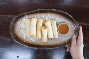 spring rolls, deep fried rolls or vermicelli rolls or deep fried Spring rolls or fried Spring rolls photo