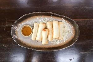 spring rolls, deep fried rolls or vermicelli rolls or deep fried Spring rolls or fried Spring rolls photo