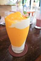mango smoothie or mango yogurt smoothie photo