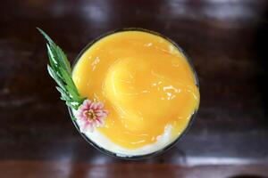 mango smoothie or mango yogurt smoothie photo