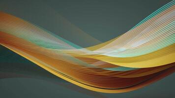 Orange green grey modern abstract digital geometric gradient background luxury silk wave cloth pastel color fabric. Wavy liquid fluid texture 3D animation motion fluttering material wallpaper design video