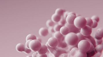 Abstract background color aqua liquid spheres orbs 3D animation motion design wallpaper render pink tender matte slow motion moving flying molecules metaballs meta balls art bubbles cells ads backdrop video