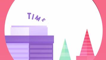 Travel City Buildings 2D Animation On Alpha Channel video