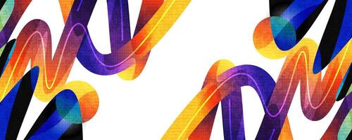 Colorful Gradient Abstract Background with Wavy and Circular Shapes and Texture Effect. Modern Cover or Banner Design vector