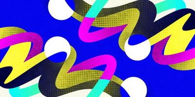 Abstract and Colorful Pop Art Background with Wavy Shapes and Texture Effect. Modern and Creative Banner, Poster or Cover Design Template vector