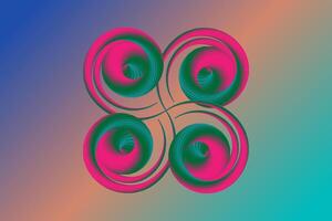 a colorful abstract design with four swirls vector