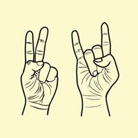 Hands gesture icon set. vector