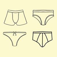 Different type underwear collection vector