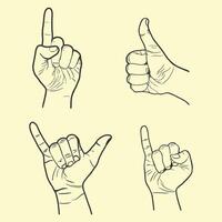 Hands gesture icon set. vector