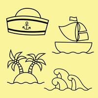 Set of sailor or nautical element vector