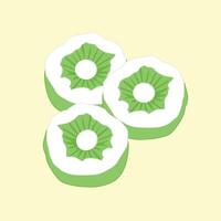 Indonesian cake with aromatic pandan flavour called Kue Putu Ayu vector