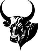 black Bull head on white background vector