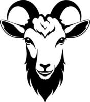 Goat head silhouette on white background vector