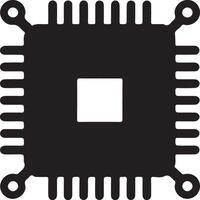 Mastering the Art of CPU Icon Illustration Silhouette vector