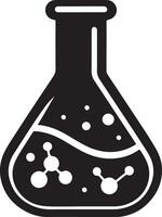 Artistic Representation of Chemical Flask in Silhouette Form vector