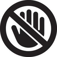 Stop Hand Glyph Silhouette Art for Branding Graphics vector