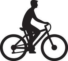 people riding bicycle silhouette set on white background, vector