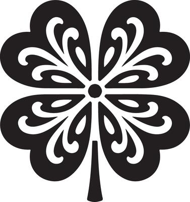 Inspirational Clover Icon Illustration Silhouette for Art Projects
