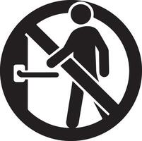 Minimalist No Entry Silhouette Art for Designers vector