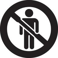 No Entry Silhouette Art for Visual Communication vector