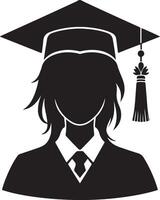 Simplified Silhouette Art of Graduated Student Figures vector