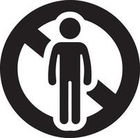 Unique No Entry Sign Silhouette Art Concept vector