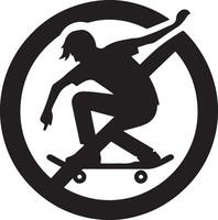 Man on Skateboard Prohibited Pictogram vector