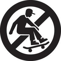 No Allowed Skating Sign vector